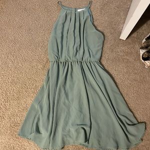 Lush Sage Green Mini Dress